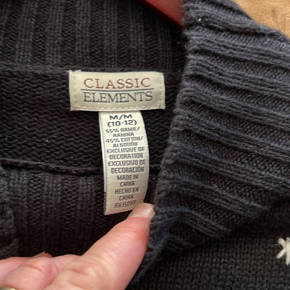 Christmas Sweater Classic Elements Medium Black - image 7